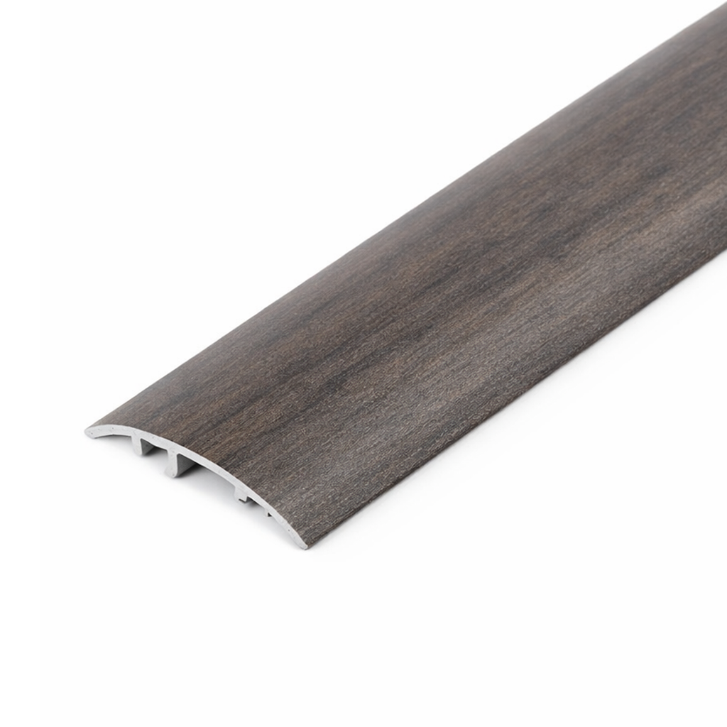 Burnt Walnut 37mm wood-effect aluminium 4-in-1 door threshold trim S16K