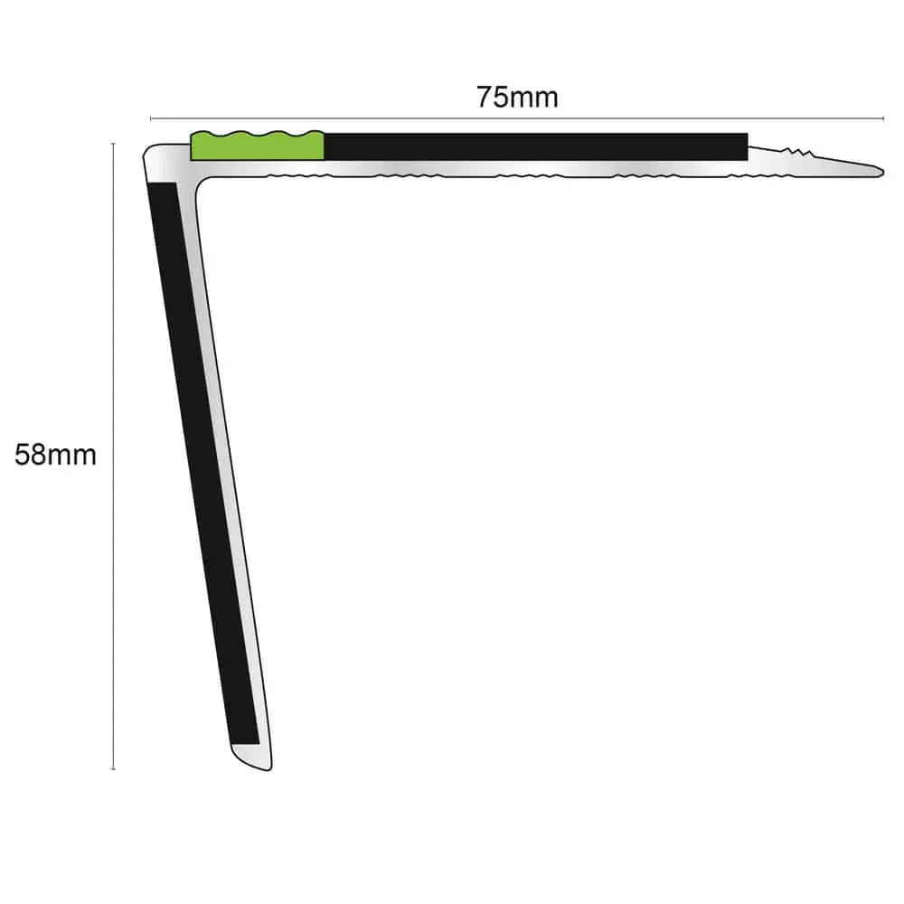 ASL28 DDA Compliant Straight Aluminium Edge Trim With PVC Insert