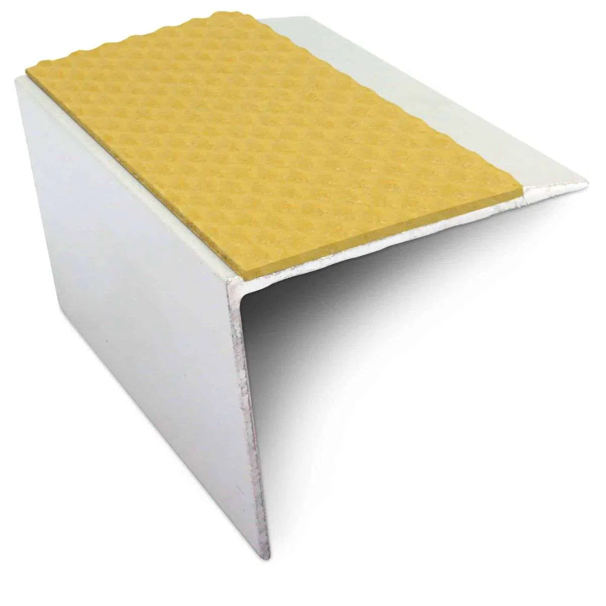 Yellow NSL21 Tredsafe 67 x 55mm Non Slip Stair Nosing Edge Trim With Pvc Insert