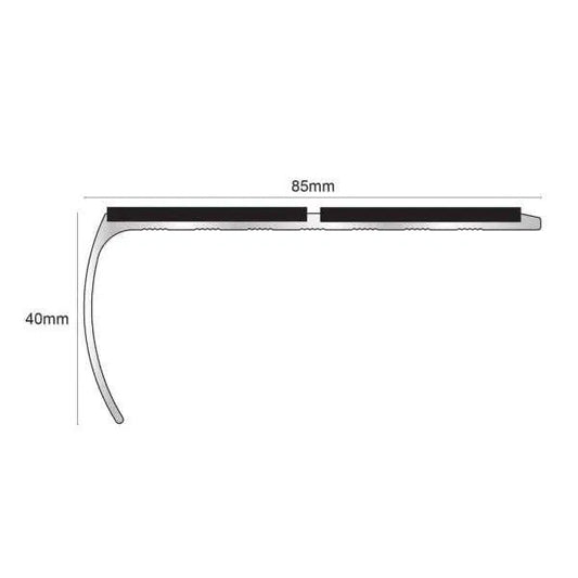 NSL29 Aluminium Non Slip Stair Nosing Edge Trim With PVC Insert