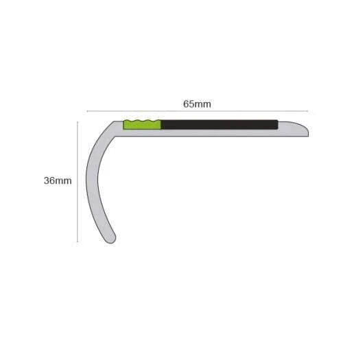 ASB 65x36mm Slimline PVC Stair Nosing with Glow Insert