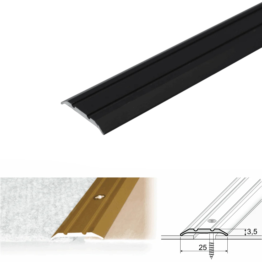A12 25mm Anodised Aluminium Flat Door Threshold Strip