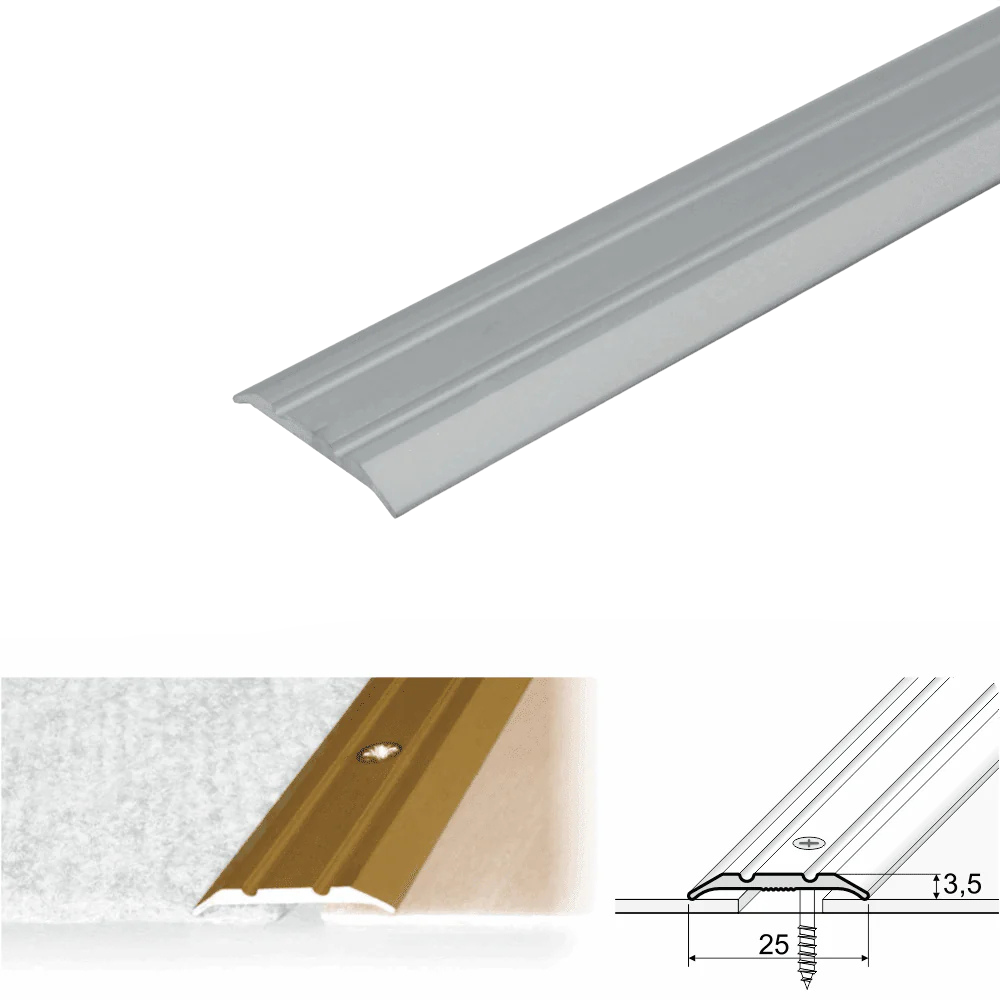 A12 25mm Anodised Aluminium Flat Door Threshold Strip