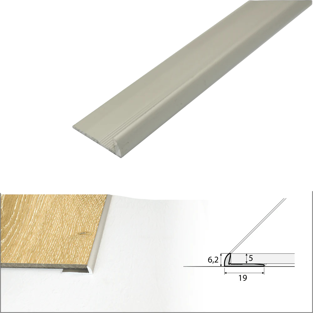 C10 Anodised Aluminium LVT Edging Profile Threshold For 5mm Flooring