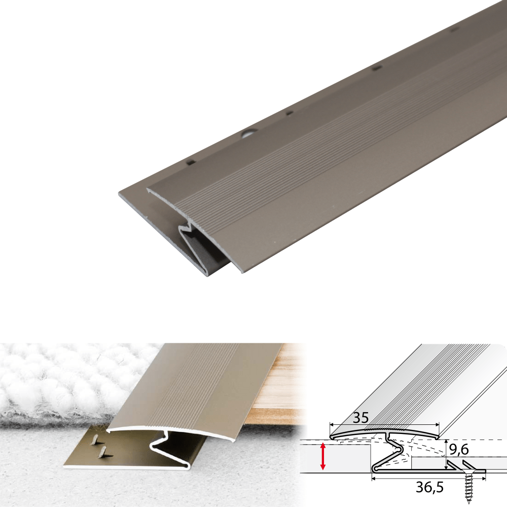 C69 35mm Anodised Aluminium Z Carpet Profile