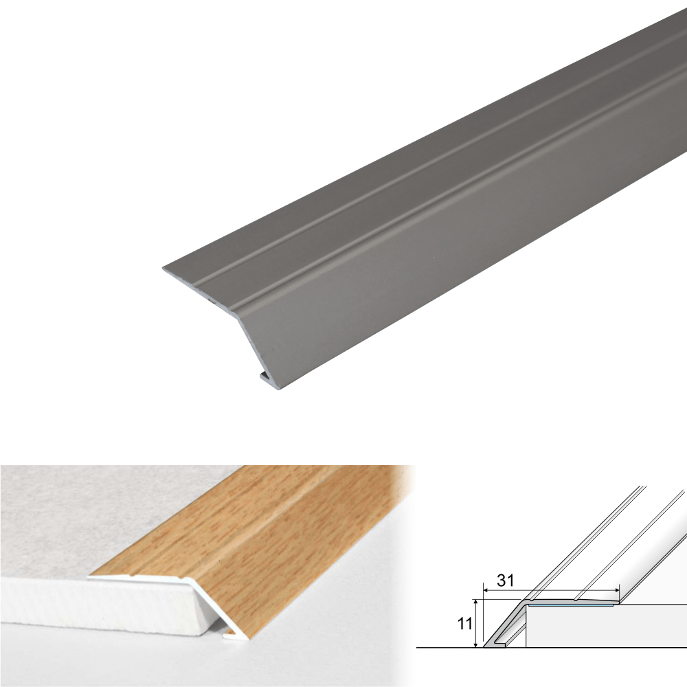A45 31mm Anodised Aluminium Self Adhesive Door Threshold Ramp Profile