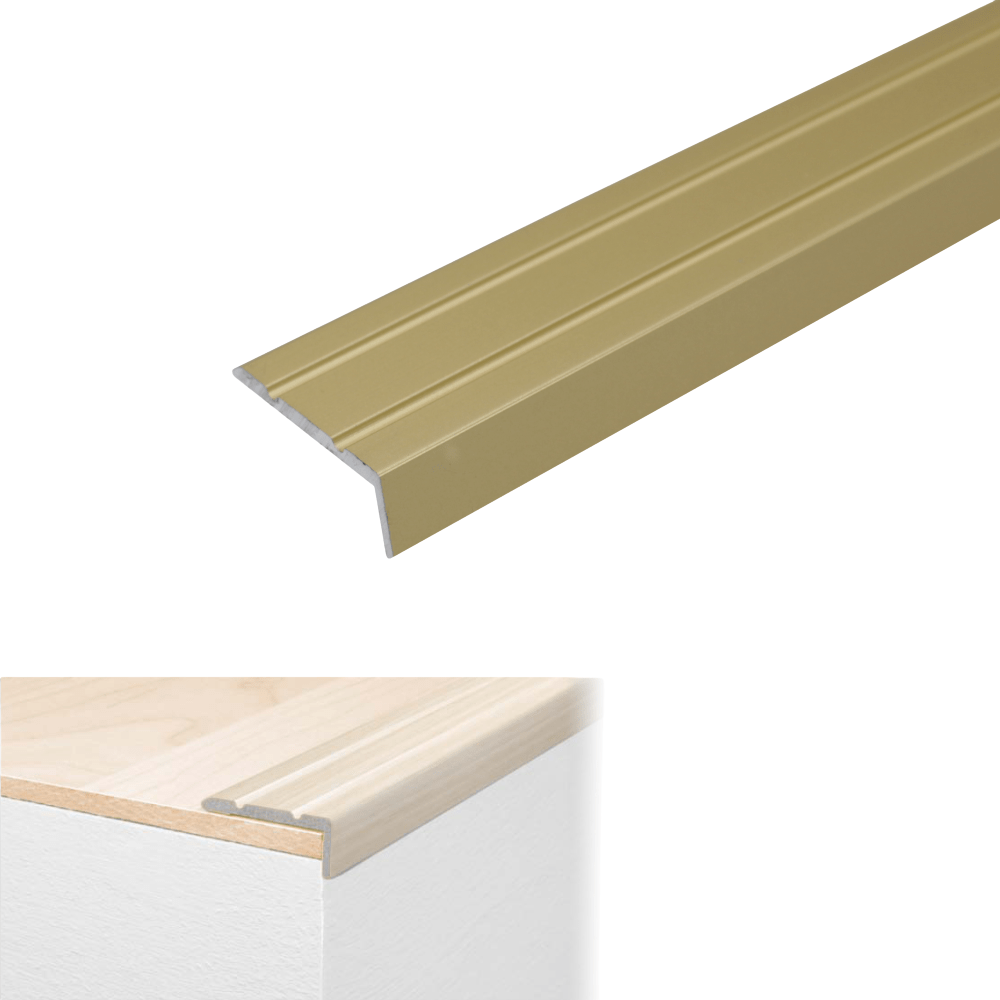 A31 25 x 10mm Anodised Aluminium Self Adhesive Stair Nosing Edge Trim