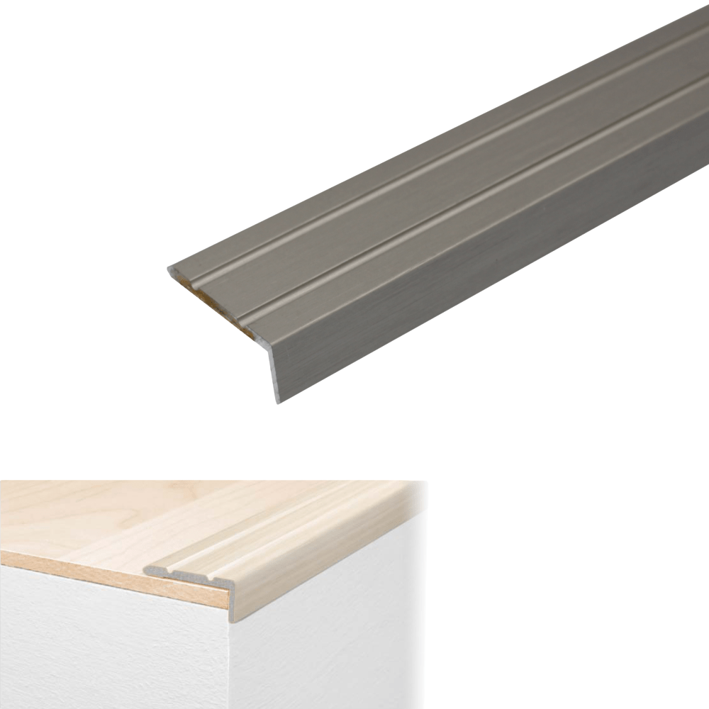 A31 25 x 10mm Anodised Aluminium Self Adhesive Stair Nosing Edge Trim