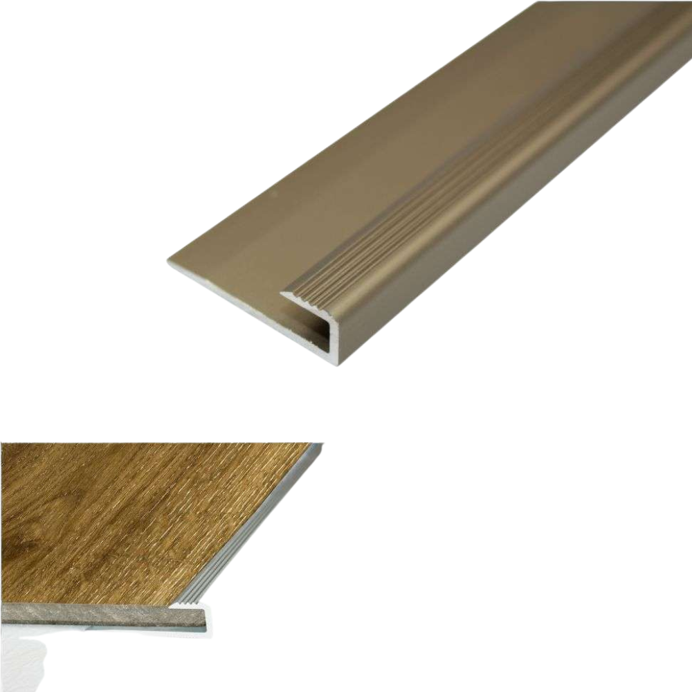 C63 Anodised Aluminium LVT U Edging Profile Threshold For 5mm Flooring
