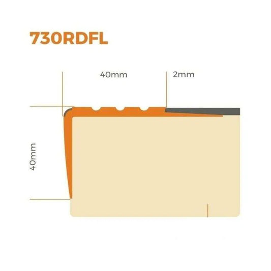 Luminescent Non-Slip PVC Stair Nosing 730-RDFL Size