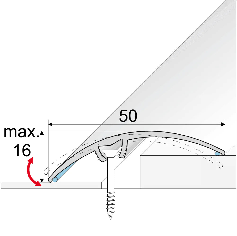 A65 50mm Heavy Duty Aluminium Wood Effect Door Threshold Strip – No Visible Screws