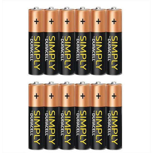 Duracell Simply AA Non Rechargeable Batteries, 12 Pack