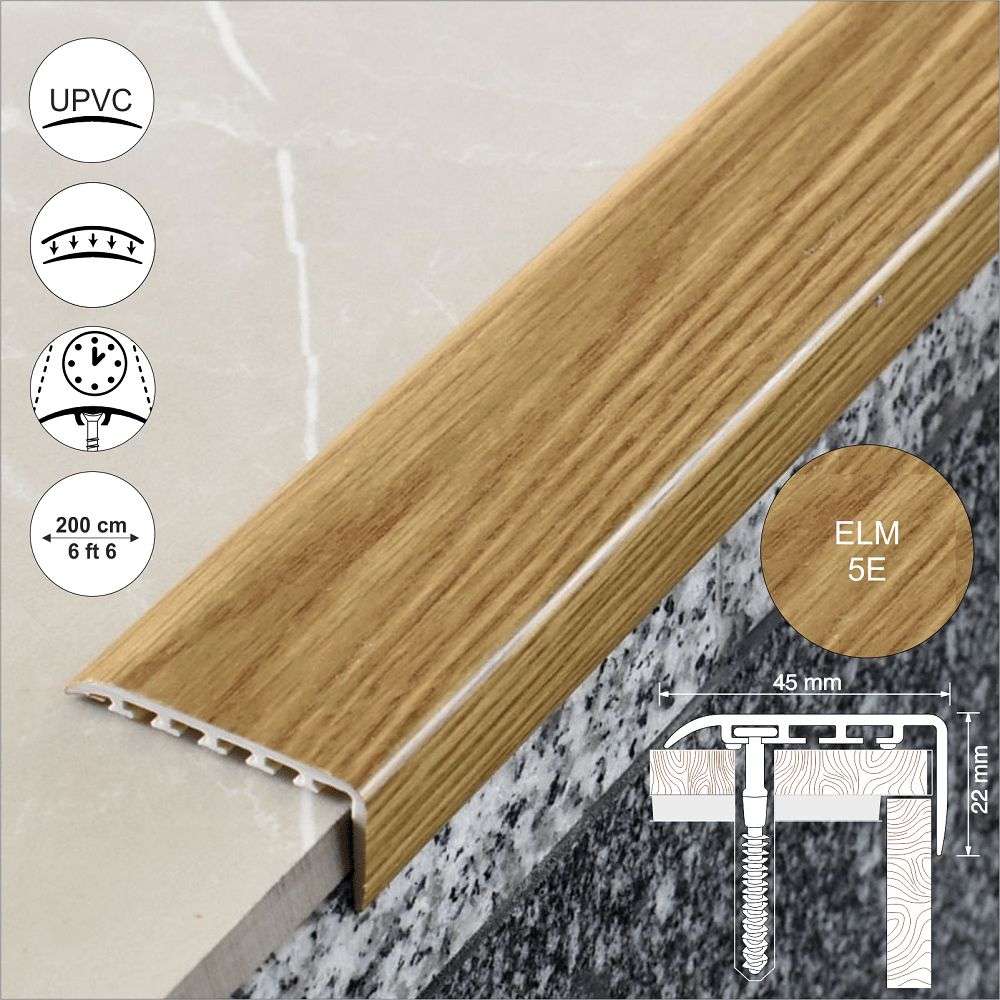 D-K0300 25 x 25mm Pvc Wood Effect Stair Nosing Edge Trim