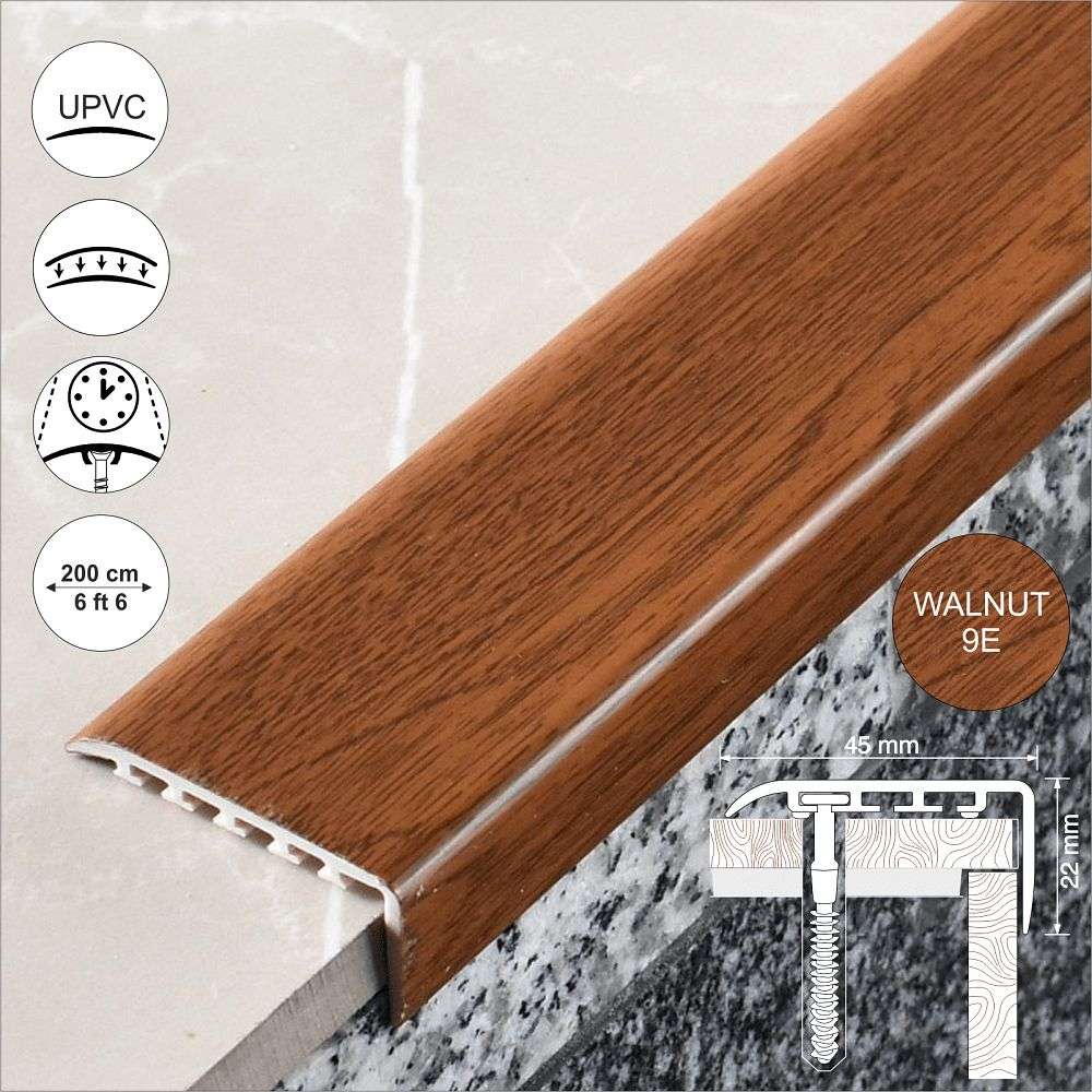 D-K0300 25 x 25mm Pvc Wood Effect Stair Nosing Edge Trim