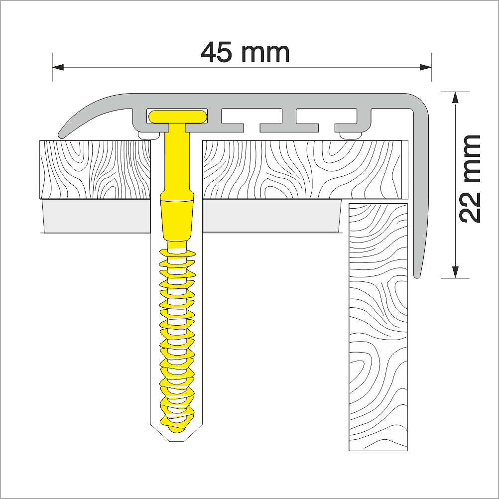 Diagram of a screw with dimensions labeled on a white background