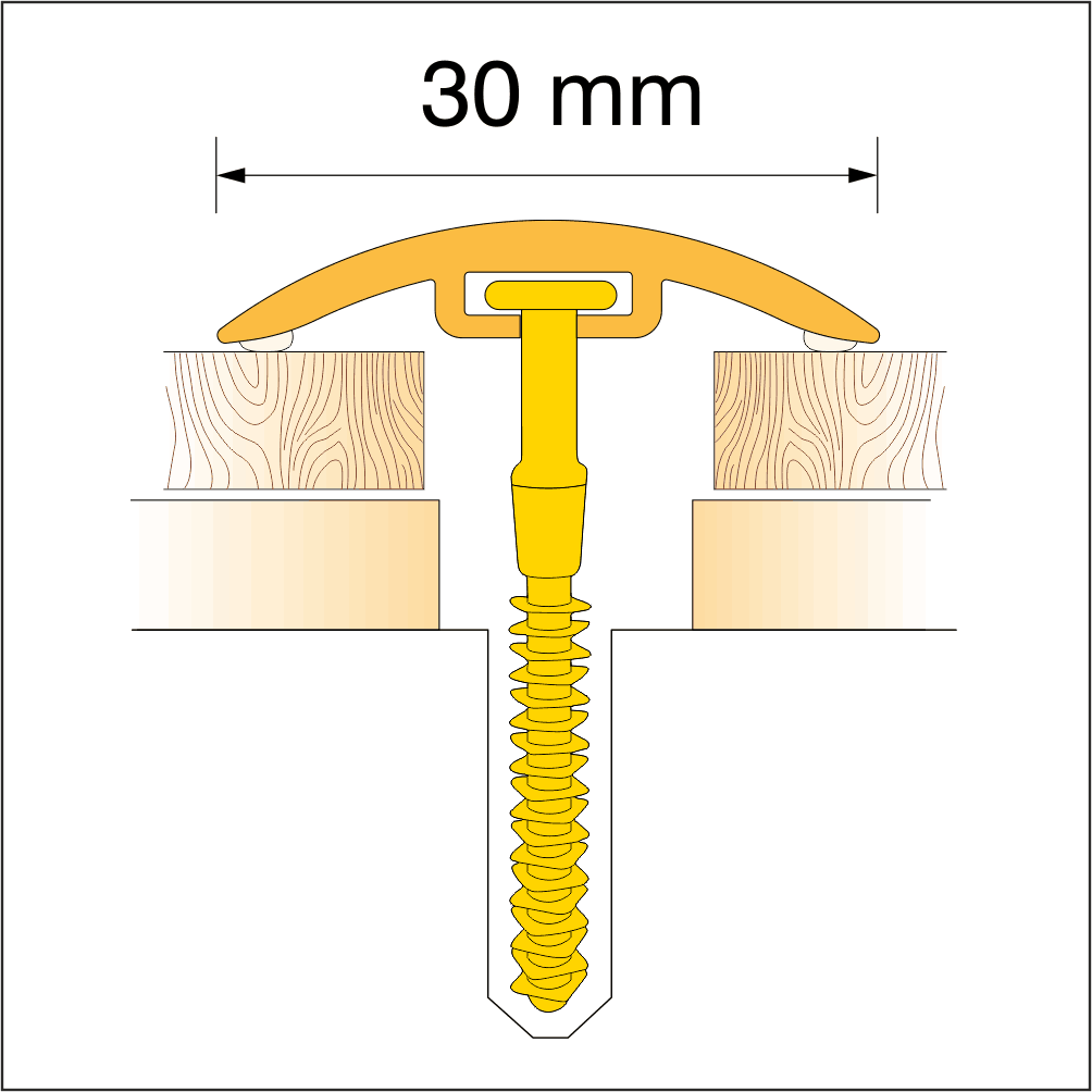 D-P0300 30mm Pvc Wood Effect Door Threshold Strip