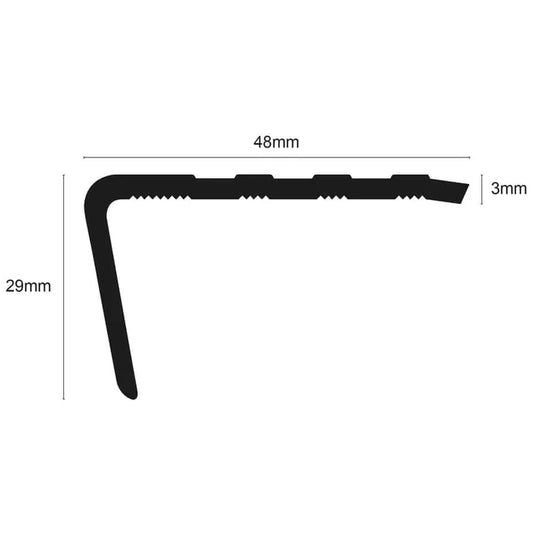 NFL02 - 48 x 29mm x 3.22m Straight Flexible Non Slip Stair Nosing
