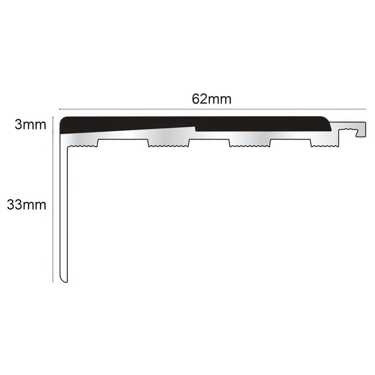 Straight Aluminium Safety Stair Nosing
