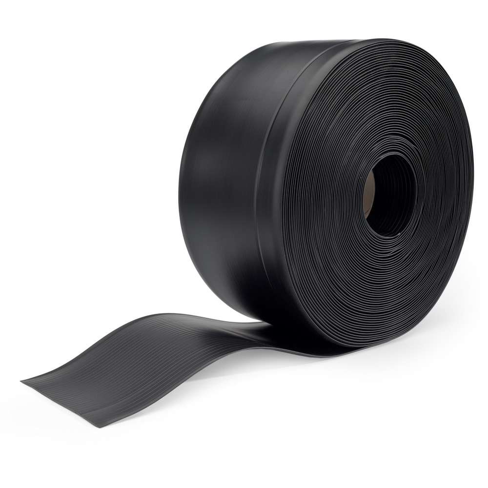 Roll of black tape on a white background