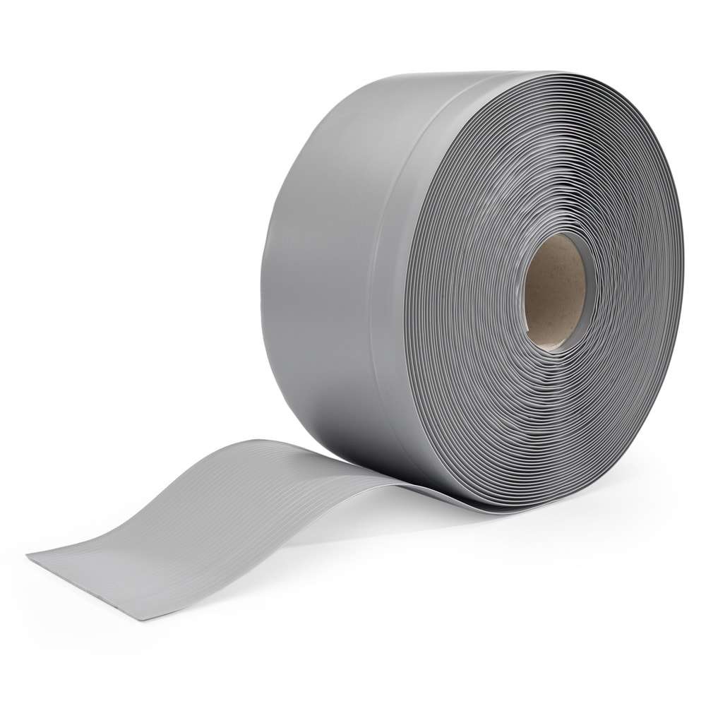 Roll of gray tape on a white background