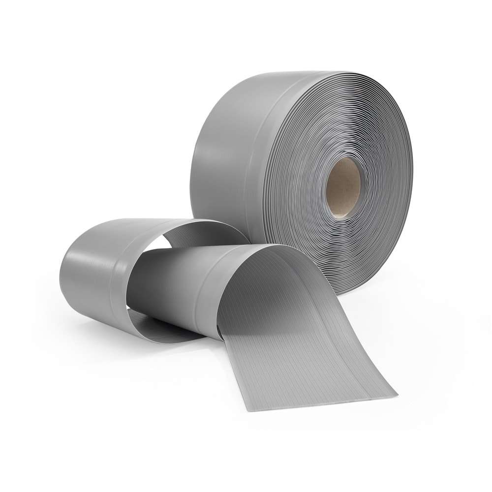 Roll of gray tape on a white background