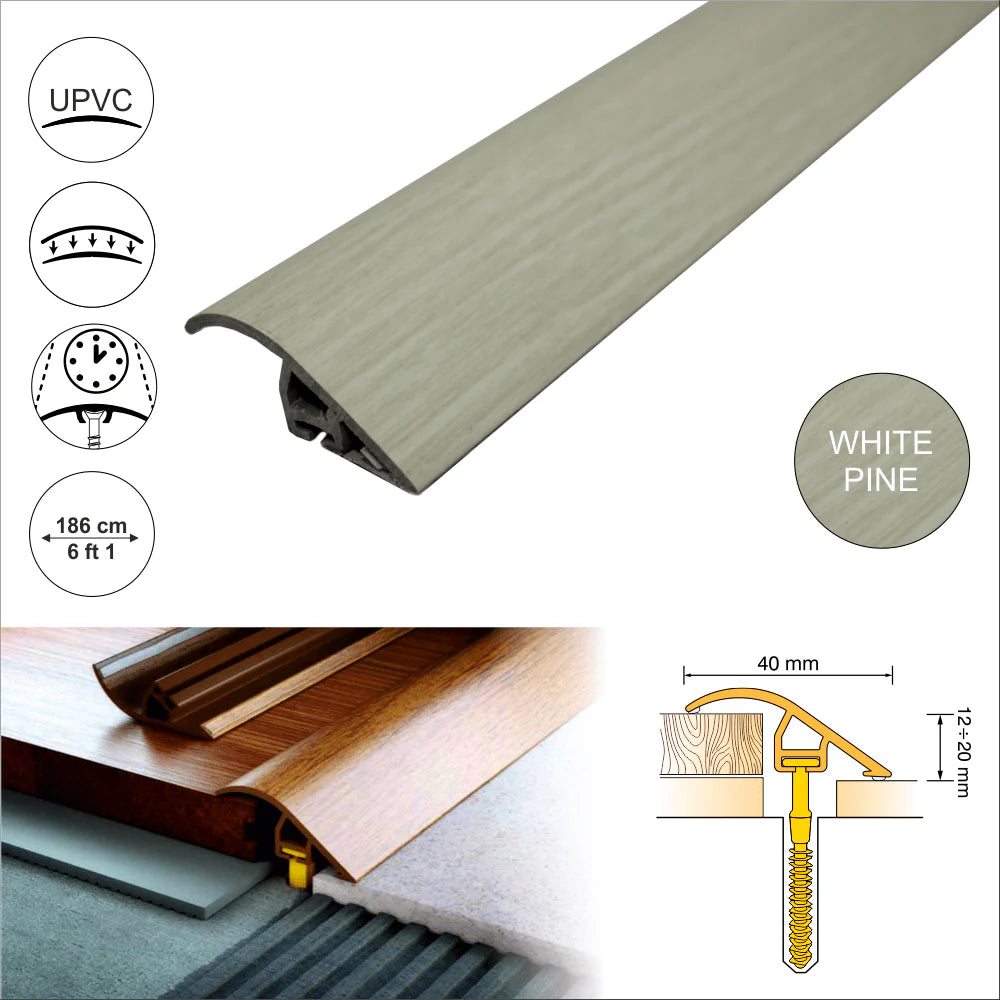 White Pine C40 Pvc Wood Effect Door Threshold Ramp Profile