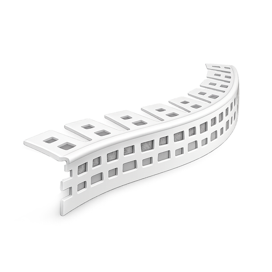 PVC flexible arch render corner bead 25x25mm 3m length for smooth curved plaster finishes
