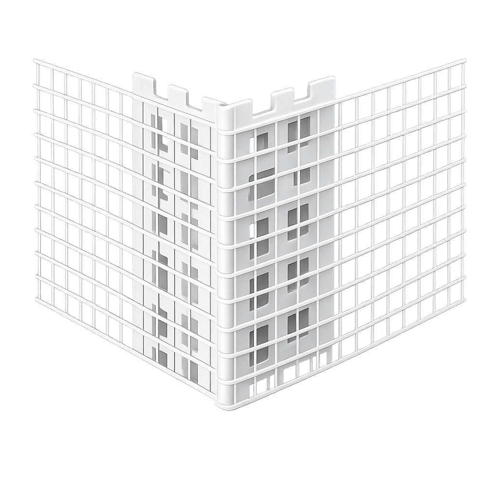 10 x 70x70mm PVC mesh render corner bead for reinforced external wall corners