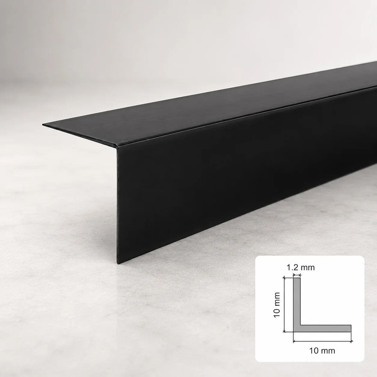 Equal & Unequal Edge Protector Black PVC Plastic Corner Angle Trim 90° In 10 X 10 MM