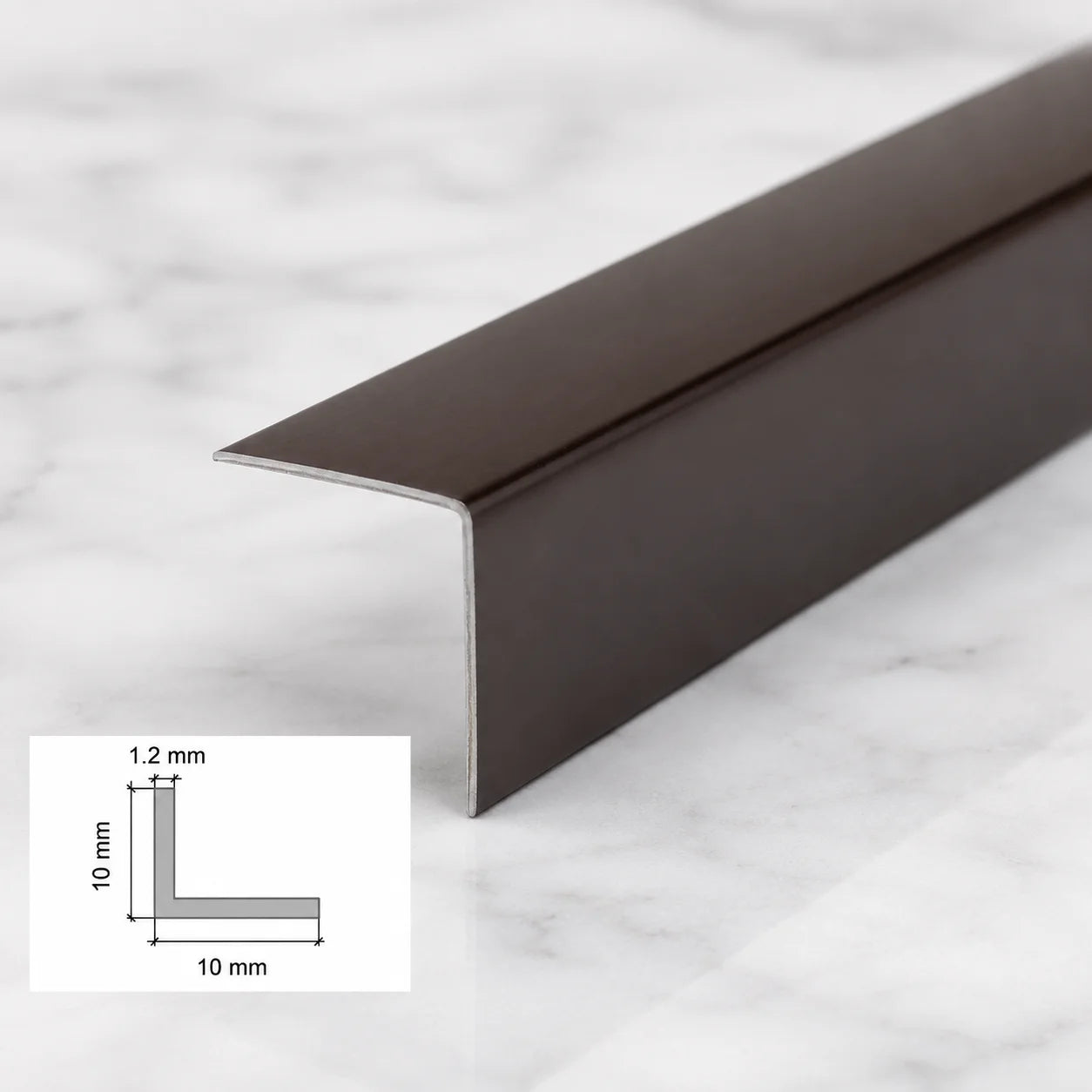 Edge Protector Brown PVC Plastic Corner Angle Trim 90° In 10 X 10 MM