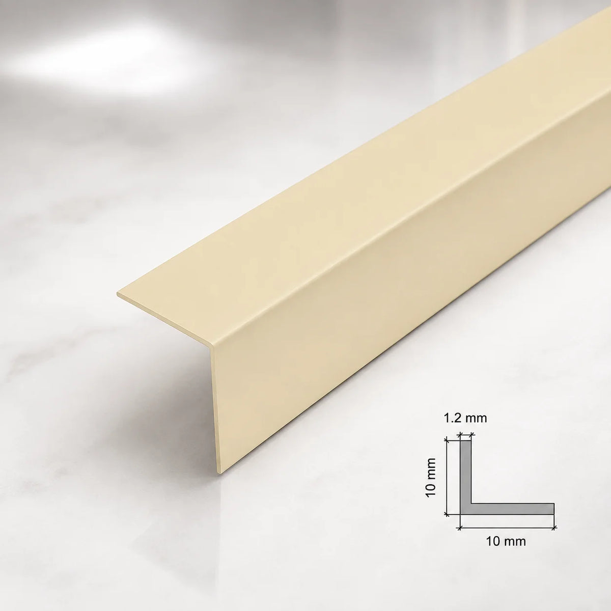 Edge Protector Ivory PVC Plastic Corner Angle Trim 90° In 10 X 10 MM