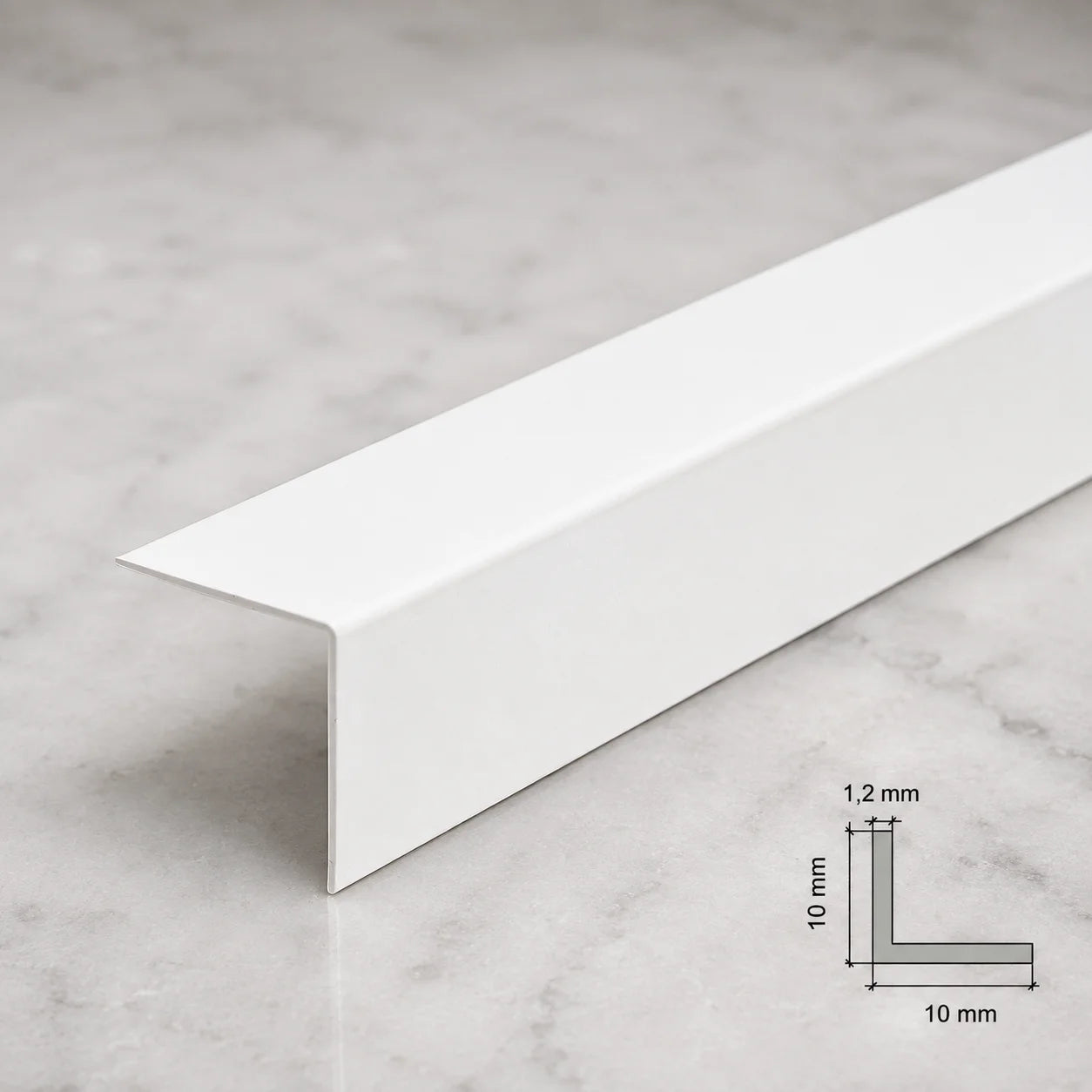 Equal & Unequal Edge Protector White PVC Plastic Corner Angle Trim 90° In 10 X 10 MM