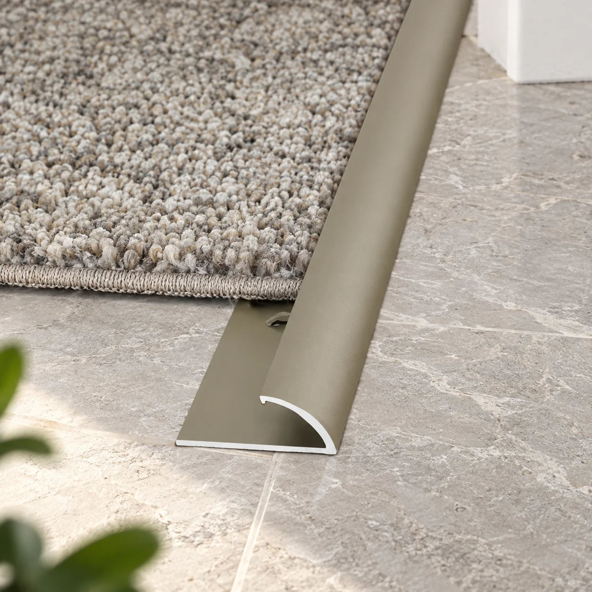 10mm Aluminium Single Edge Carpet Threshold Profile Realuse Image