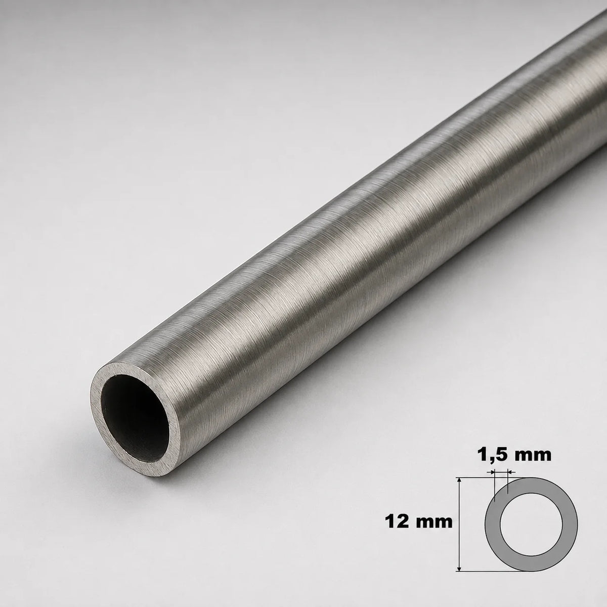 Stainless Steel Round Tube Pipe 0.5m / 19.69" Length –  304 Grade In 12 MM