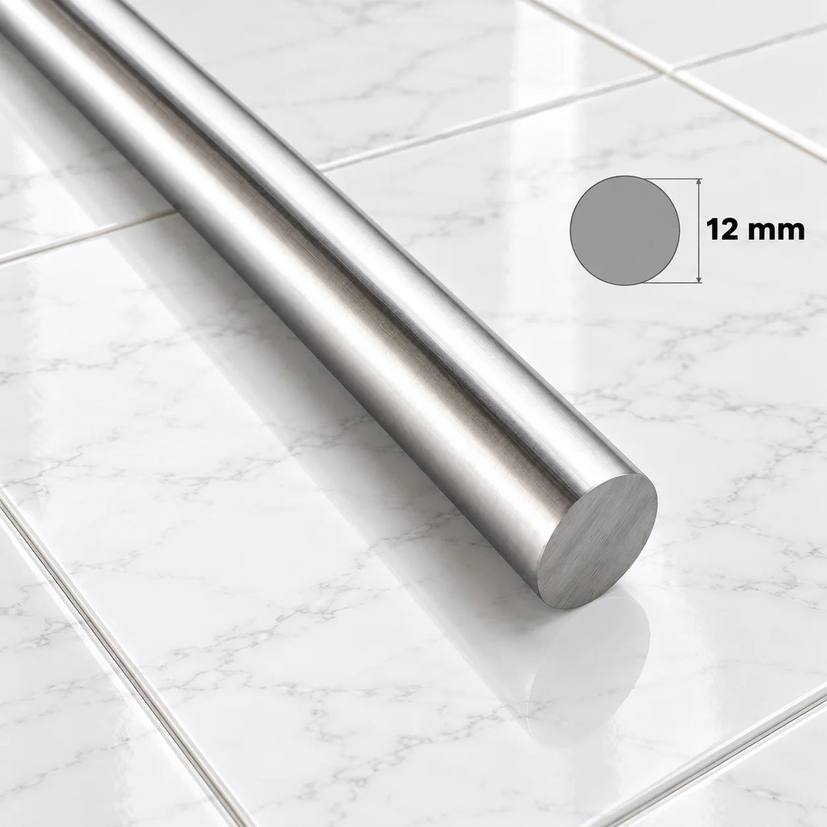 304 Stainless Steel Round Bar 1m | Solid Stainless Steel Rod In 12 MM