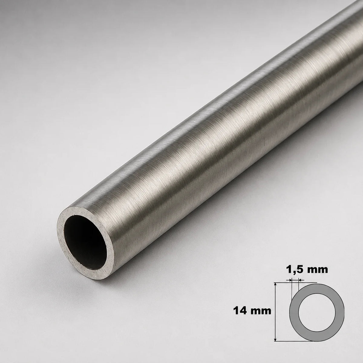 Stainless Steel Round Tube Pipe 0.5m / 19.69" Length –  304 Grade In 14 MM