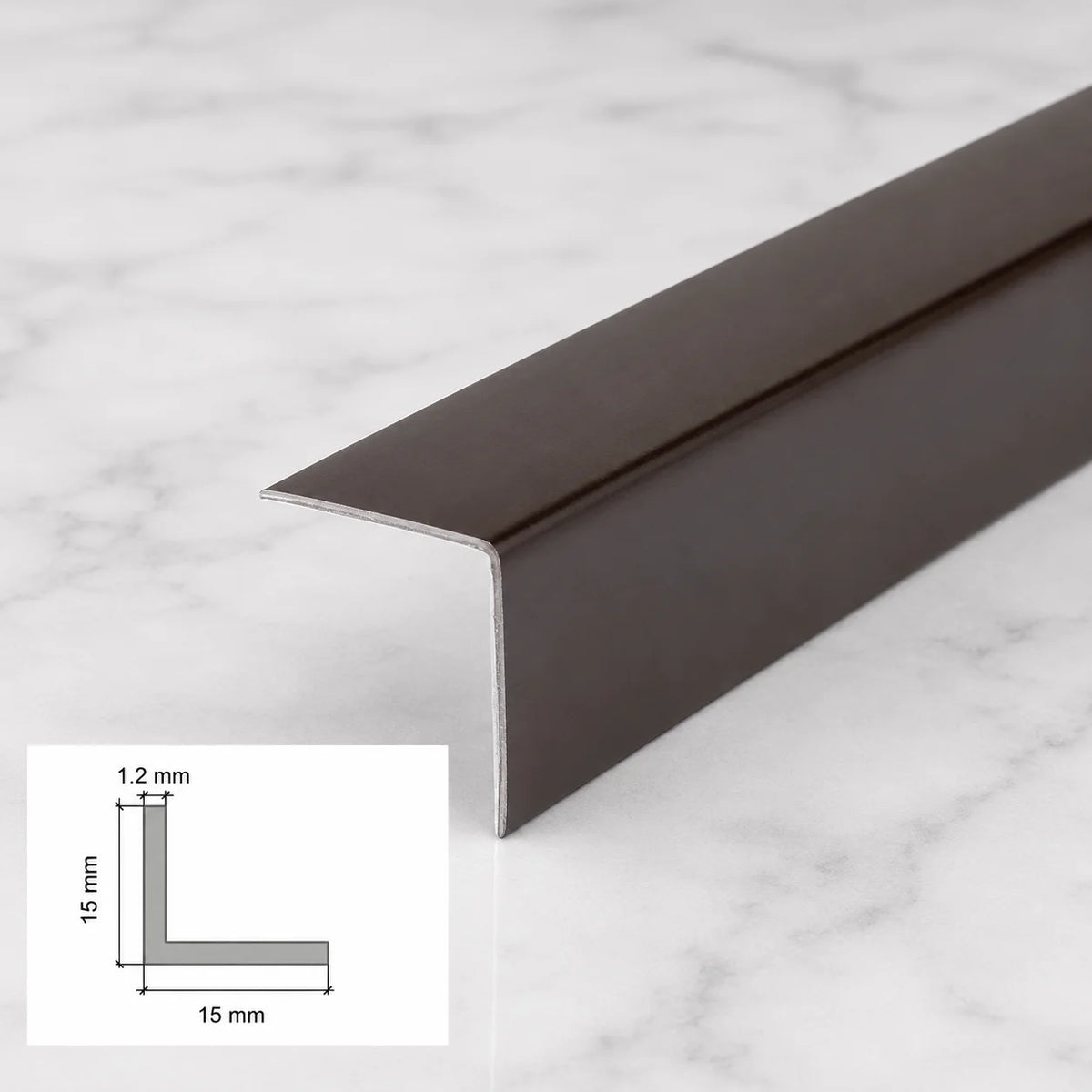 Edge Protector Brown PVC Plastic Corner Angle Trim 90° In 15 X 15 MM
