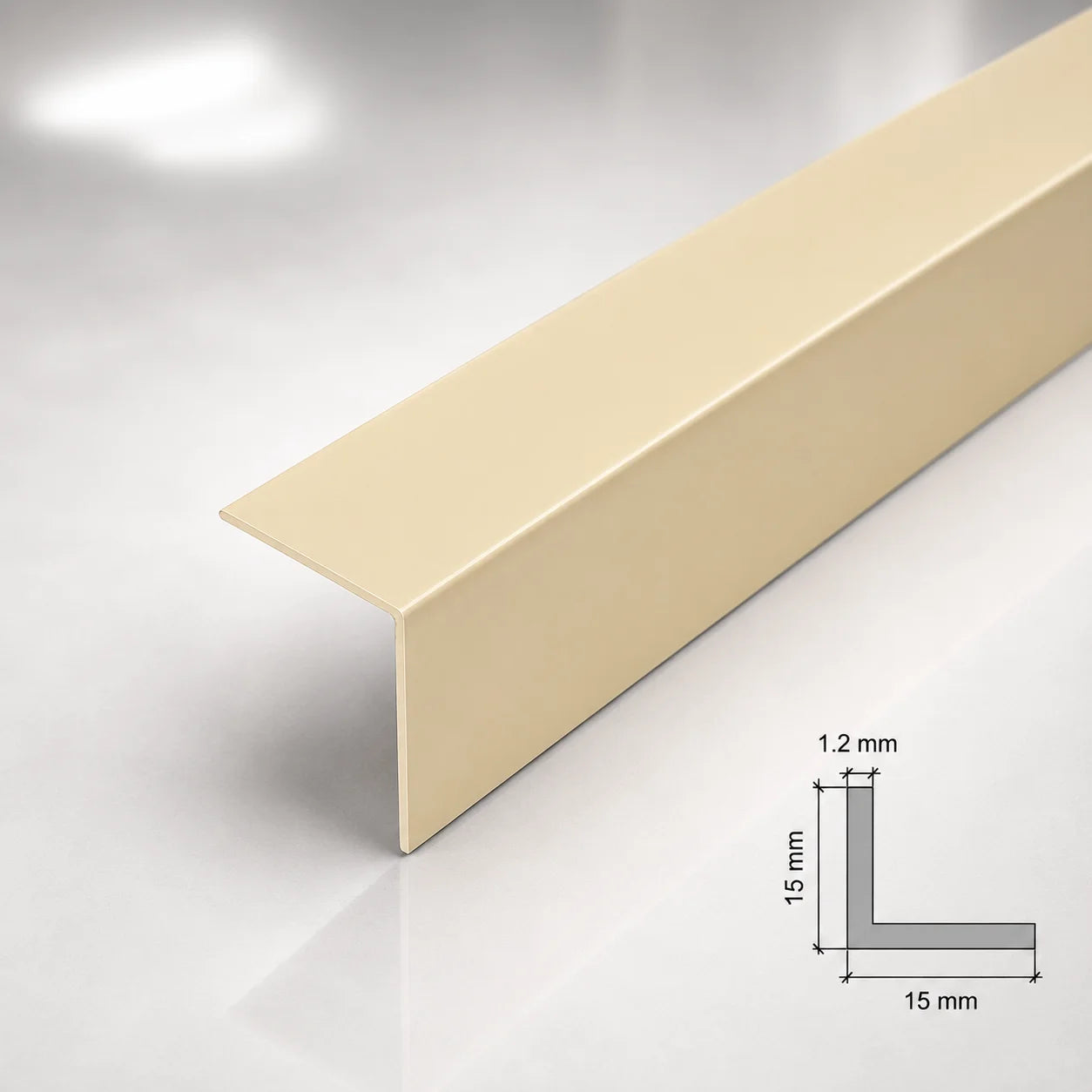 Edge Protector Ivory PVC Plastic Corner Angle Trim 90° In 15 X 15 MM