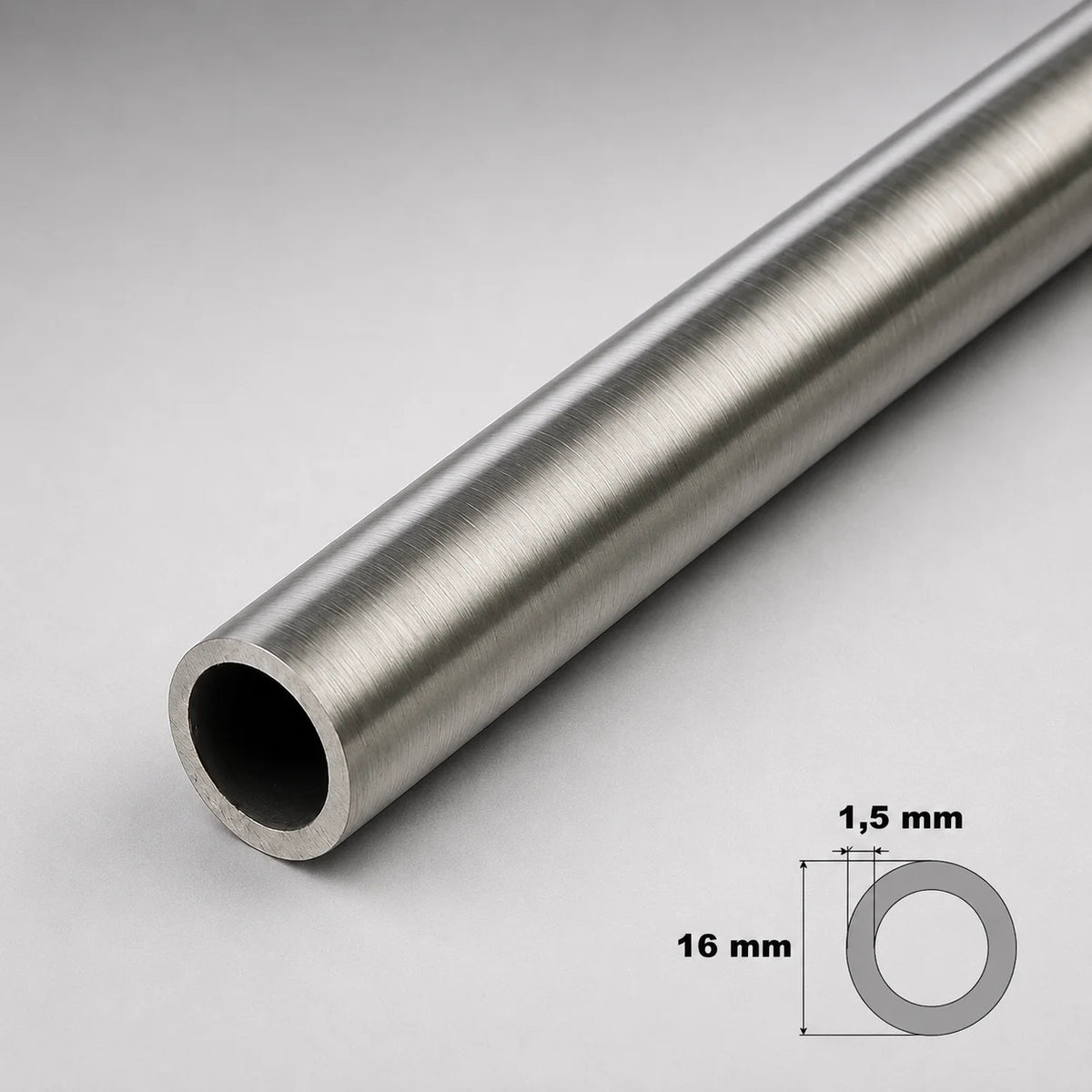 Stainless Steel Round Tube Pipe 0.5m / 19.69" Length –  304 Grade In 16 MM