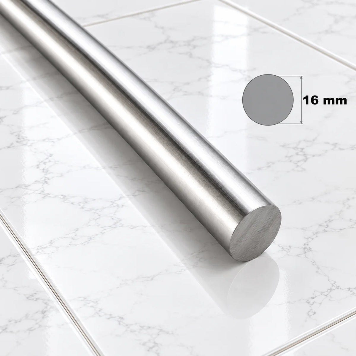 304 Stainless Steel Round Bar 1m | Solid Stainless Steel Rod In 16 MM