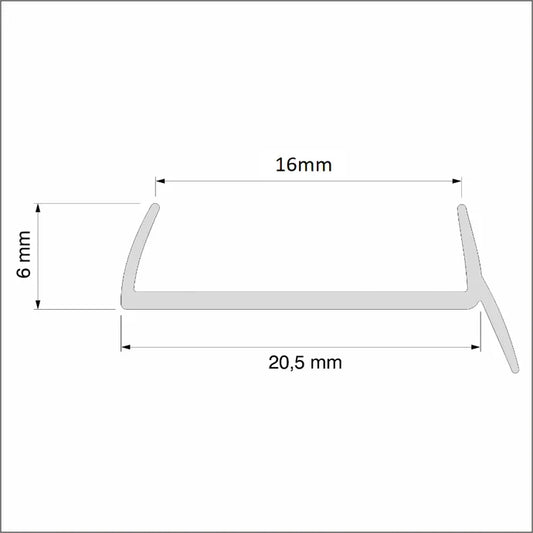 PVC Plinth Sealing Strip for 16mm MDF Kitchen Kickboard Panels