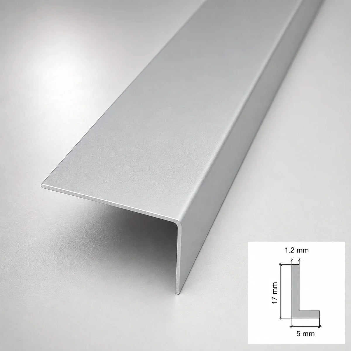 Equal & Unequal Edge Protector Light Grey PVC Plastic Corner Angle Trim 90° In 17 X 5 MM