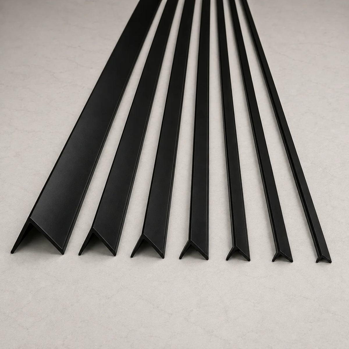 Equal & Unequal Edge Protector Black PVC Plastic Corner Angle Trim 90° All Variants