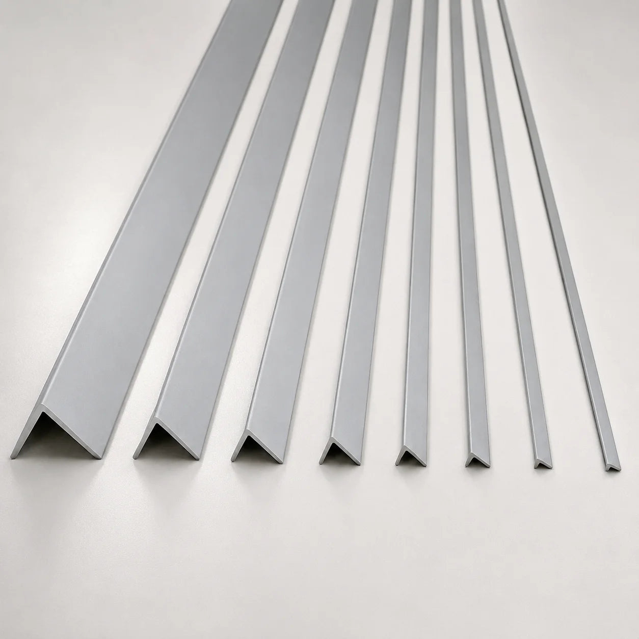 Equal & Unequal Edge Protector Light Grey PVC Plastic Corner Angle Trim 90° All Variants
