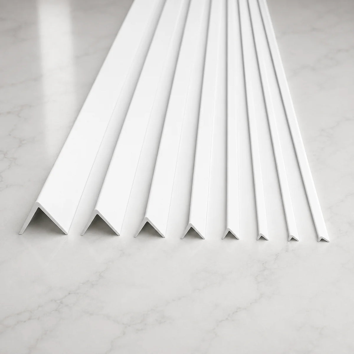 Equal & Unequal Edge Protector White PVC Plastic Corner Angle Trim 90° All Variants