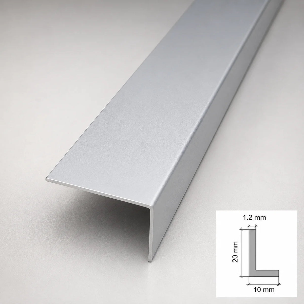 Equal & Unequal Edge Protector Light Grey PVC Plastic Corner Angle Trim 90° In 20 X 10 MM