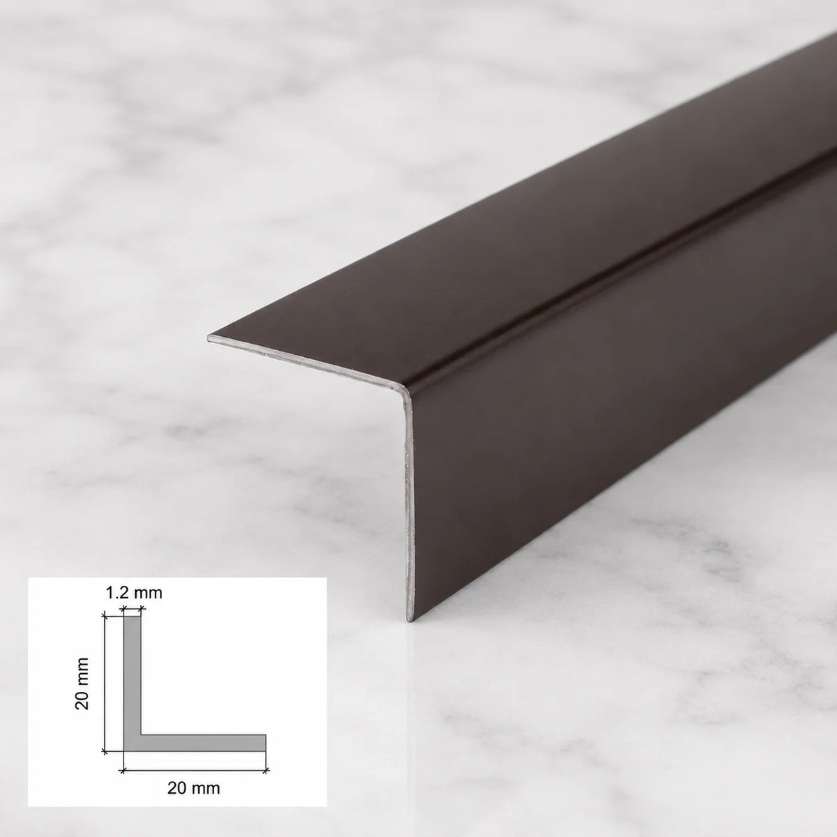Edge Protector Brown PVC Plastic Corner Angle Trim 90° In 20 X 20 MM