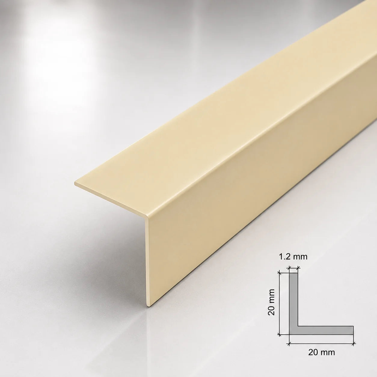 Edge Protector Ivory PVC Plastic Corner Angle Trim 90° In 20 X 20 MM