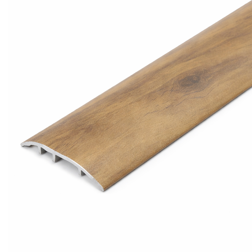 Satin Walnut S16K 37mm aluminium wood-effect 4-in-1 door threshold for flooring transitions