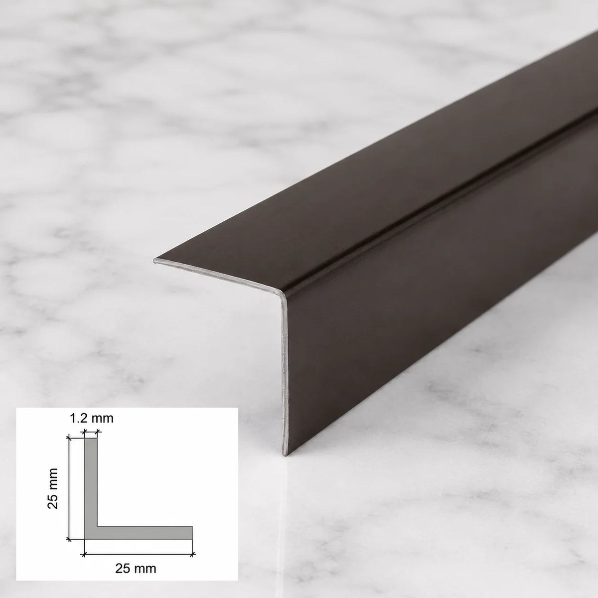 Edge Protector Brown PVC Plastic Corner Angle Trim 90° In 25 X 25 MM